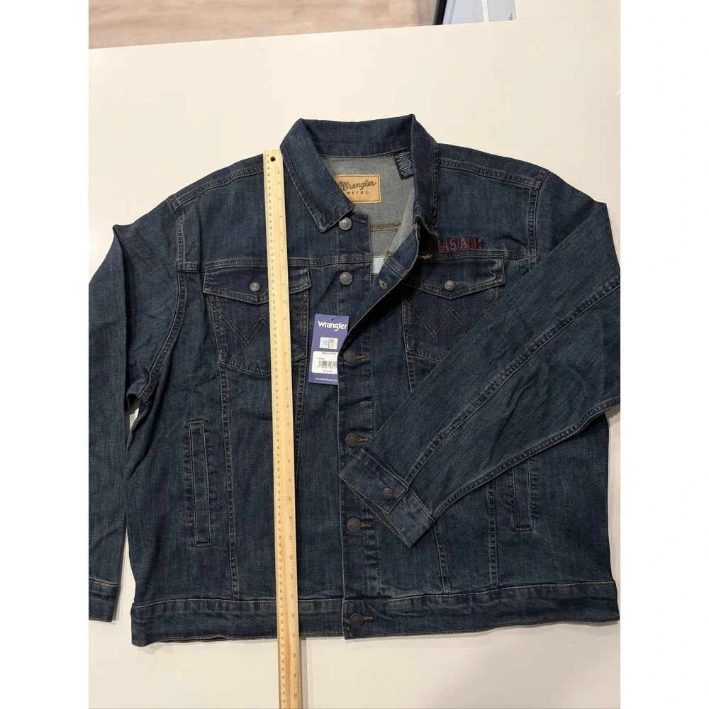 Wrangler Retro Texas A&M Embroidered Denim Jacket Mens XXL Blue WRUJ11180